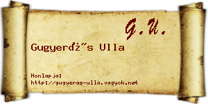 Gugyerás Ulla névjegykártya